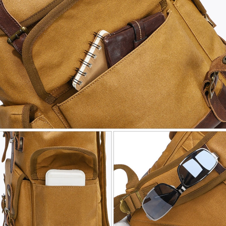 Retro Canvas Backpack Large Capacity Travel Computer Bag(Gray)