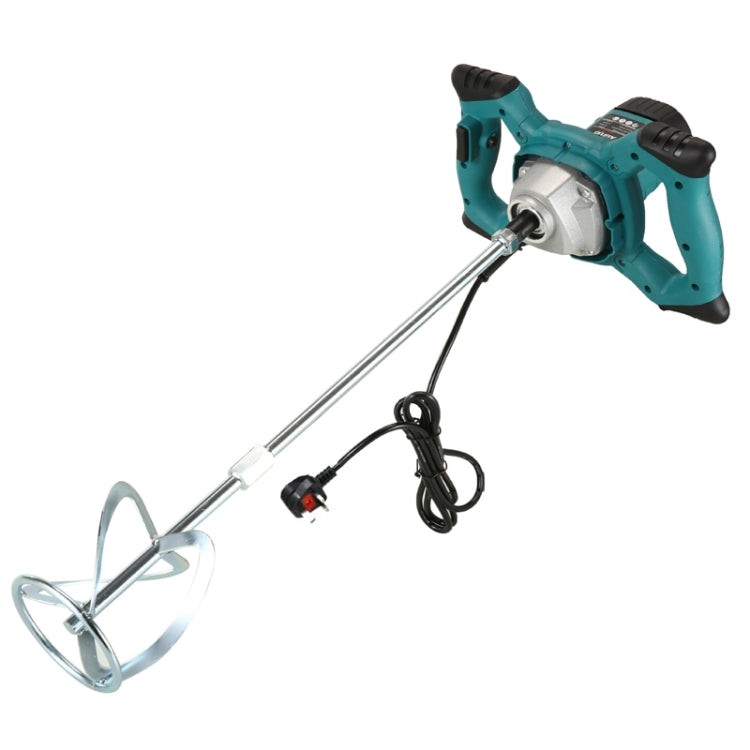 AOTUO 220V High Power Industrial Grade Electrical Mixer Handheld Concrete Paint Mixer(EU Plug Blue)