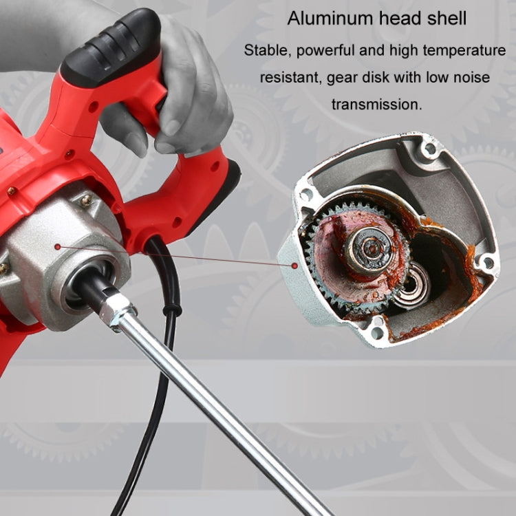 AOTUO 220V High Power Industrial Grade Electrical Mixer Handheld Concrete Paint Mixer(EU Plug Blue)