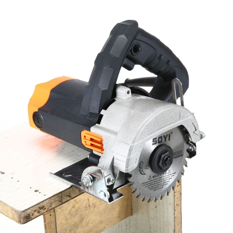 220V Portable Chainsaw Slotting Machine High Power Multifunctional Stone Tile Cutter(45 Degree Bevel Cut EU Plug)