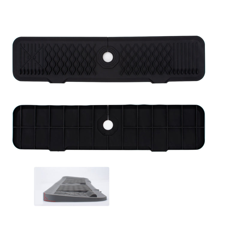Slope Silicone Faucet Drain Pad Splash-proof Sink Faucet Mat(Black)