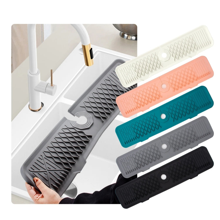 Slope Silicone Faucet Drain Pad Splash-proof Sink Faucet Mat(Grey)