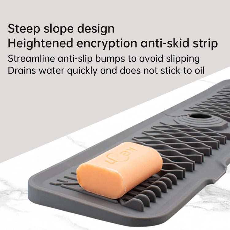 Slope Silicone Faucet Drain Pad Splash-proof Sink Faucet Mat(Grey)