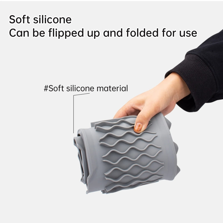 Slope Silicone Faucet Drain Pad Splash-proof Sink Faucet Mat(Grey)