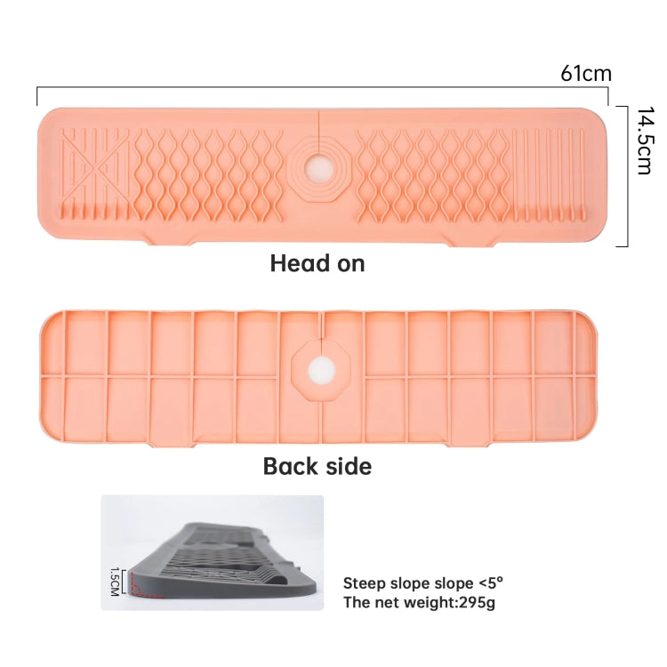 Slope Silicone Faucet Drain Pad Splash-proof Sink Faucet Mat(Grey)