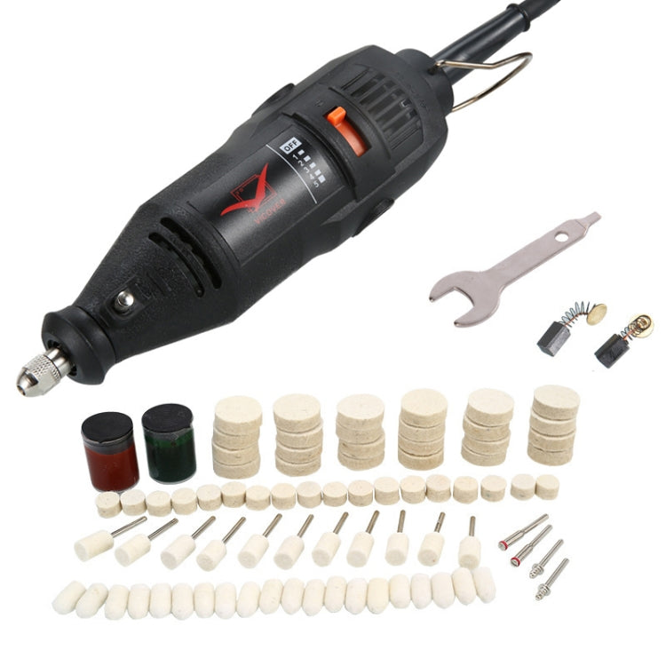 VICOVER Small Adjustable Speed Electrical Grinder Set Jade Carving Pen Polishing Tool EU Plug, Model: 78pcs Parts