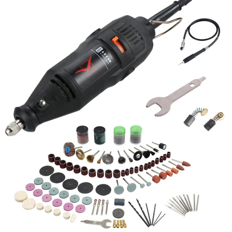 VICOVER Small Adjustable Speed Electrical Grinder Set Jade Carving Pen Polishing Tool EU Plug, Model: 147pcs Parts+Soft Shaft