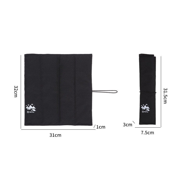 AOTU AT6225 Portable Waterproof Picnic Cushion Moisture-Proof Camping Cushion Thickened Outdoor Beach Travel Folding Small Cushion, Color: 4 Fold Black