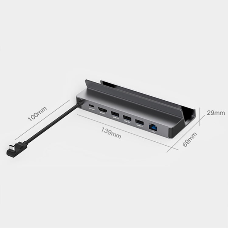 6-in-1 For Steam Deck/ROG Blueendless DS601 Type-C Game Console Base HUB Docking Station
