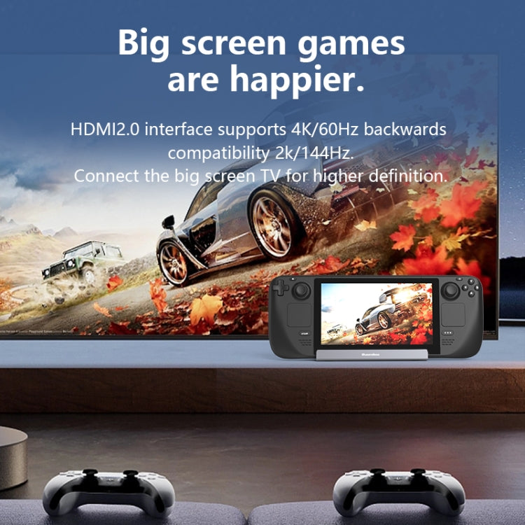 6-in-1 For Steam Deck/ROG Blueendless DS601 Type-C Game Console Base HUB Docking Station