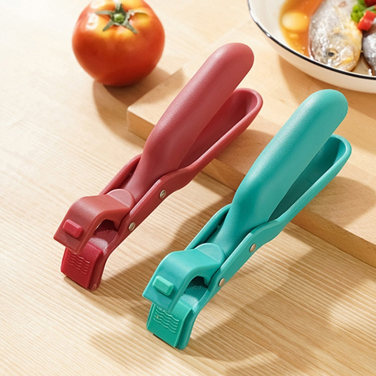 Household Anti-Scald Dish Clip Kitchen Non-Slip Insulated Plate Holder(Green)
