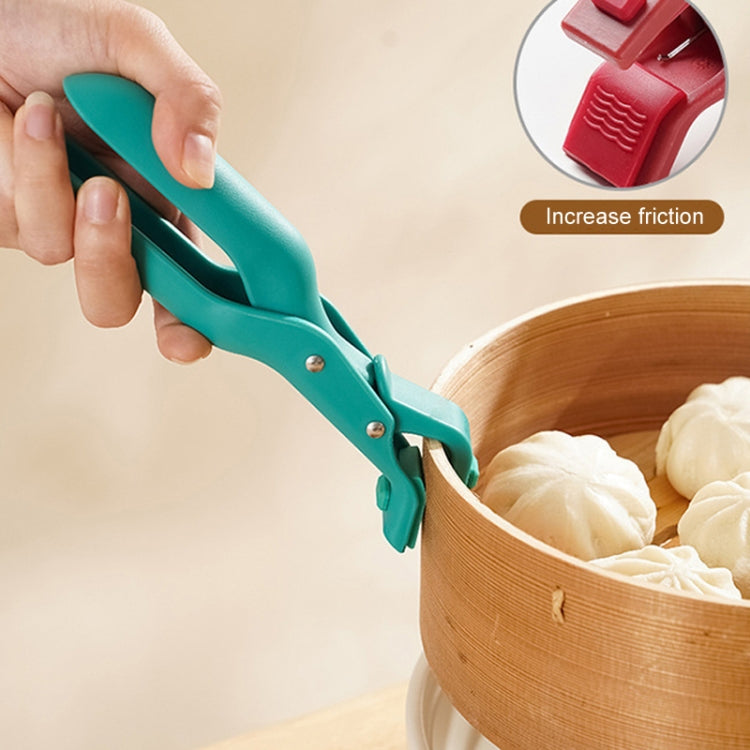 Household Anti-Scald Dish Clip Kitchen Non-Slip Insulated Plate Holder(Green)