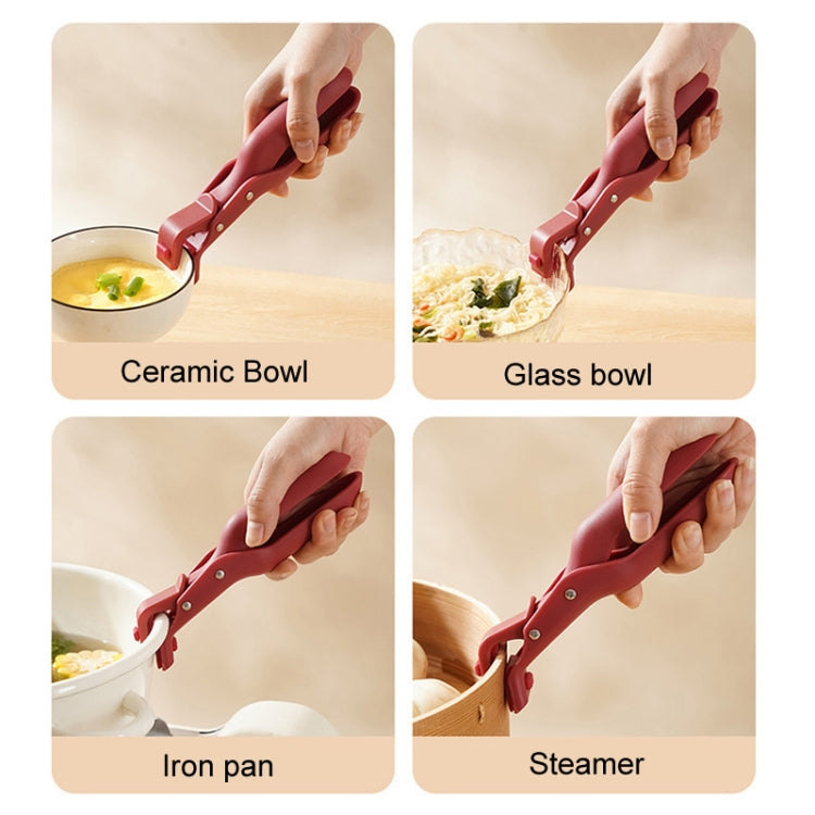 Household Anti-Scald Dish Clip Kitchen Non-Slip Insulated Plate Holder(Green)