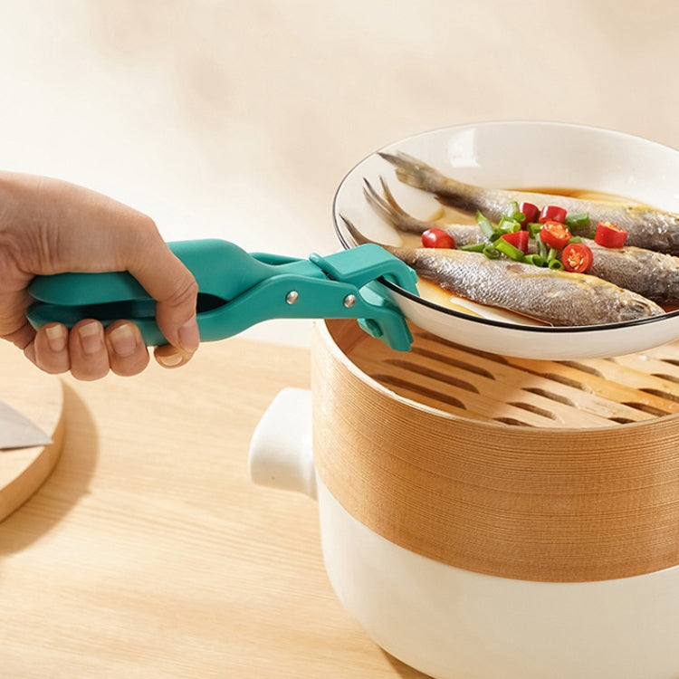 Household Anti-Scald Dish Clip Kitchen Non-Slip Insulated Plate Holder(Green)