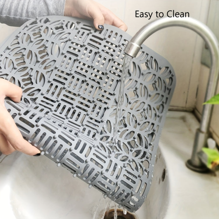 Silicone Sink Mat Cuttable Sink Pad Kitchen Cabinet Mat Dish Drainer Mat 66 x 35cm(Black)