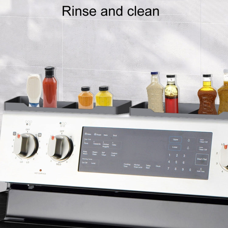 1pair Kitchen Silicone Oven Storage Rack Integrated Roaster Spice Organizer, Color: Beige