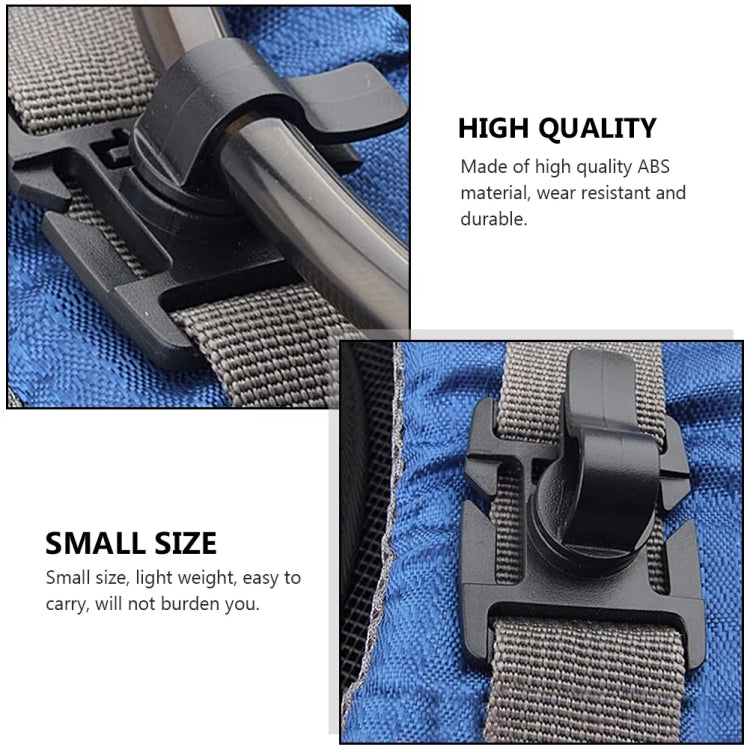 AOTU AT9005 2pcs Adjustable Water Bag Clip 360 Degree Rotatable Outdoor Backpack Accessories Drinking Bag Tube Clip(Black)