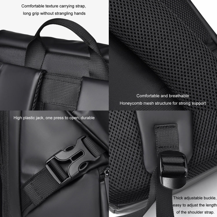 WEPOWER Men Double Shoulder Bag Large-capacity Computer Bag Traveling Backpack(Black)