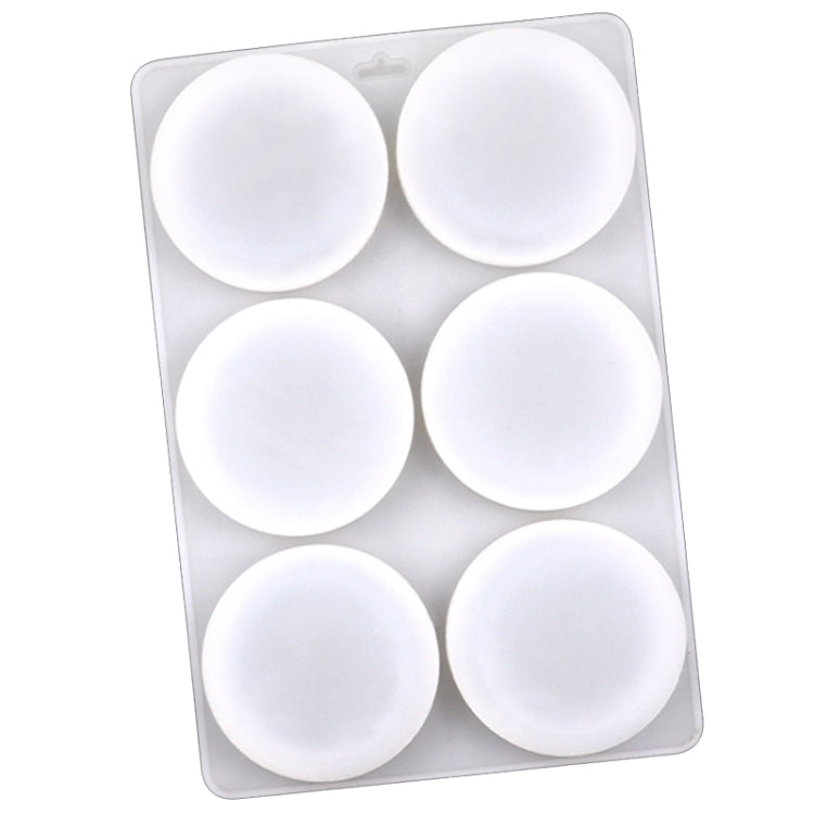 6 Grids Round Silicone Cake Molds Home DIY Handmade Soap Mould(Transparent)