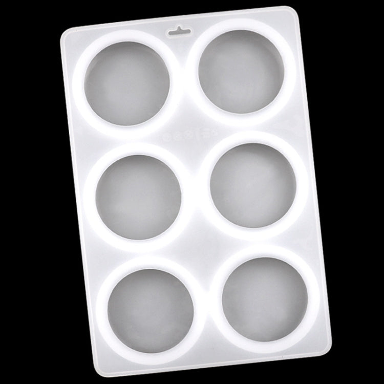 6 Grids Round Silicone Cake Molds Home DIY Handmade Soap Mould(Transparent)