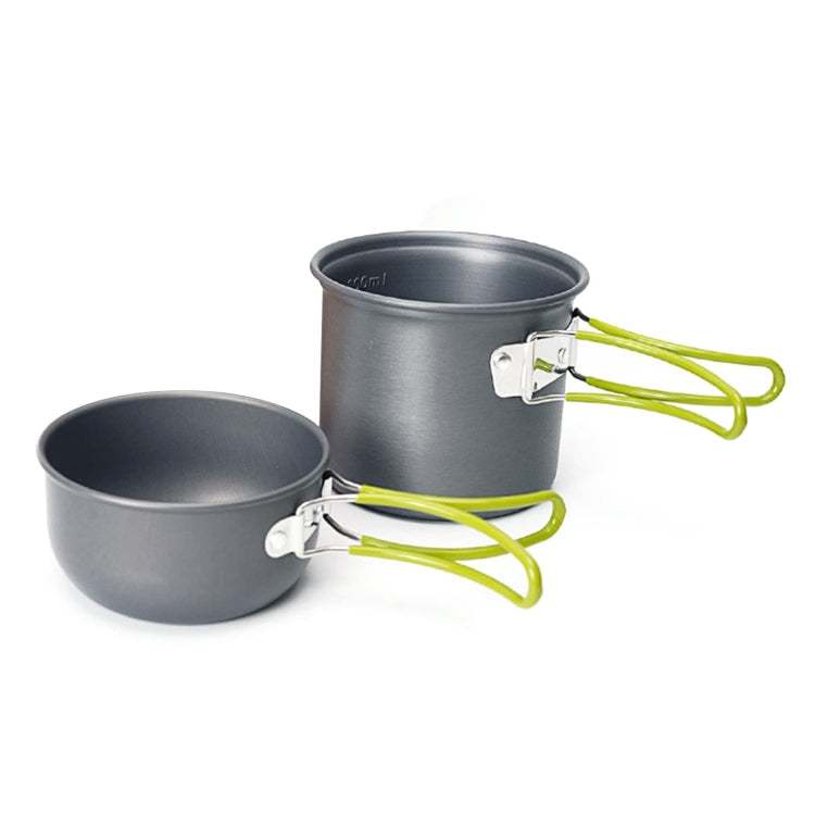 AOTU AT101 2 In 1 Outdoor Camping Cookware Picnic Portable Pot(Green Handle)