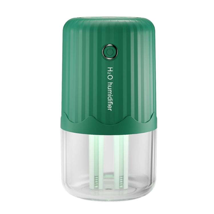 T06 Large-Capacity Atmosphere Night Light Household Dual Spray Air Humidifier, Color: Green Plug-in
