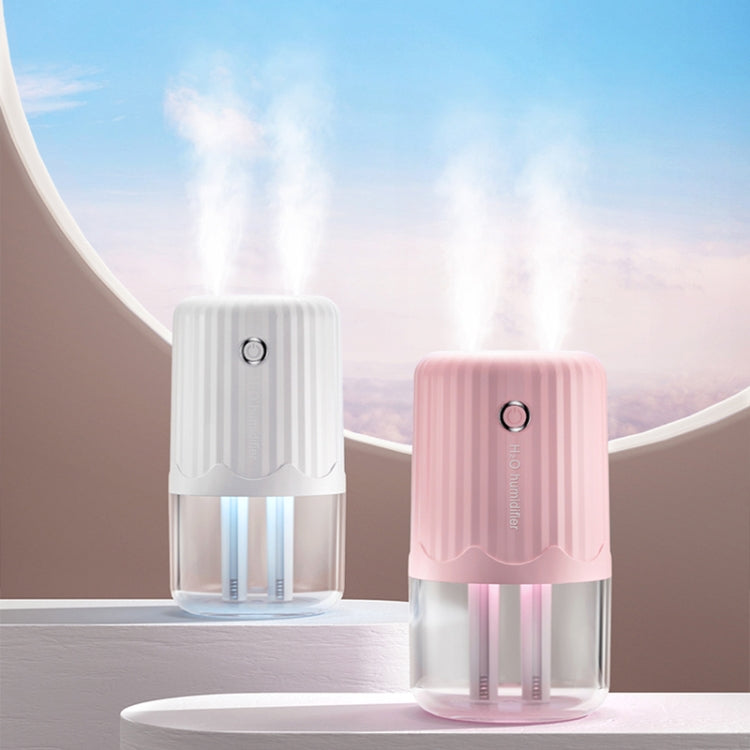 T06 Large-Capacity Atmosphere Night Light Household Dual Spray Air Humidifier, Color: Pink Plug-in