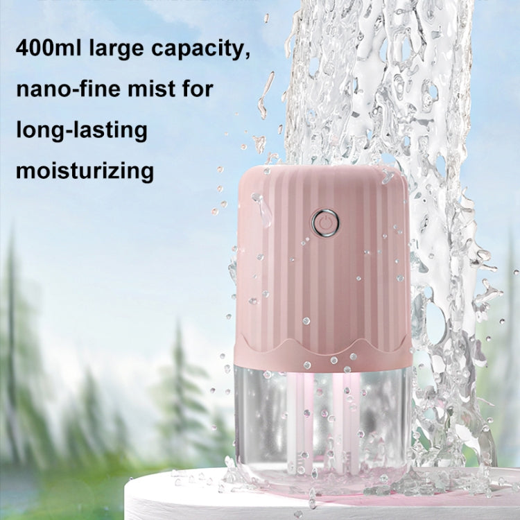 T06 Large-Capacity Atmosphere Night Light Household Dual Spray Air Humidifier, Color: Pink Plug-in