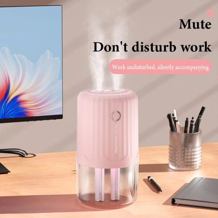 T06 Large-Capacity Atmosphere Night Light Household Dual Spray Air Humidifier, Color: Purple Plug-in