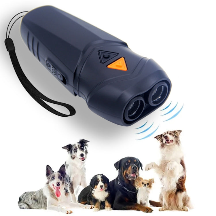 Chanfong Ultrasonic Handheld Dog Repeller Portable Dual Probe High Power Stop Barker(Black)