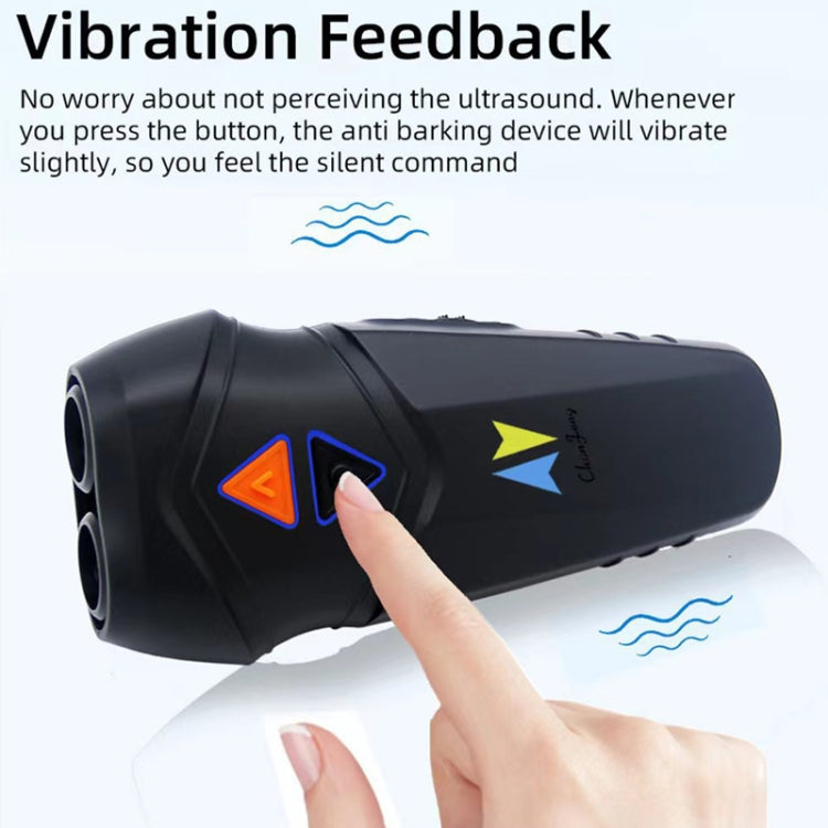 Chanfong Ultrasonic Handheld Dog Repeller Portable Dual Probe High Power Stop Barker(Black)