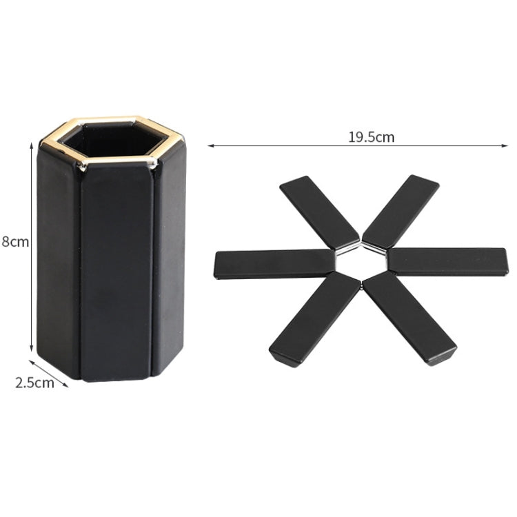 Thickened Folding Anti-scald Heat Insulation Mat Table Placemat Pot Mat(Black)
