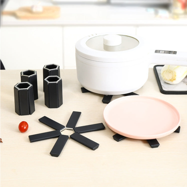 Thickened Folding Anti-scald Heat Insulation Mat Table Placemat Pot Mat(Black)