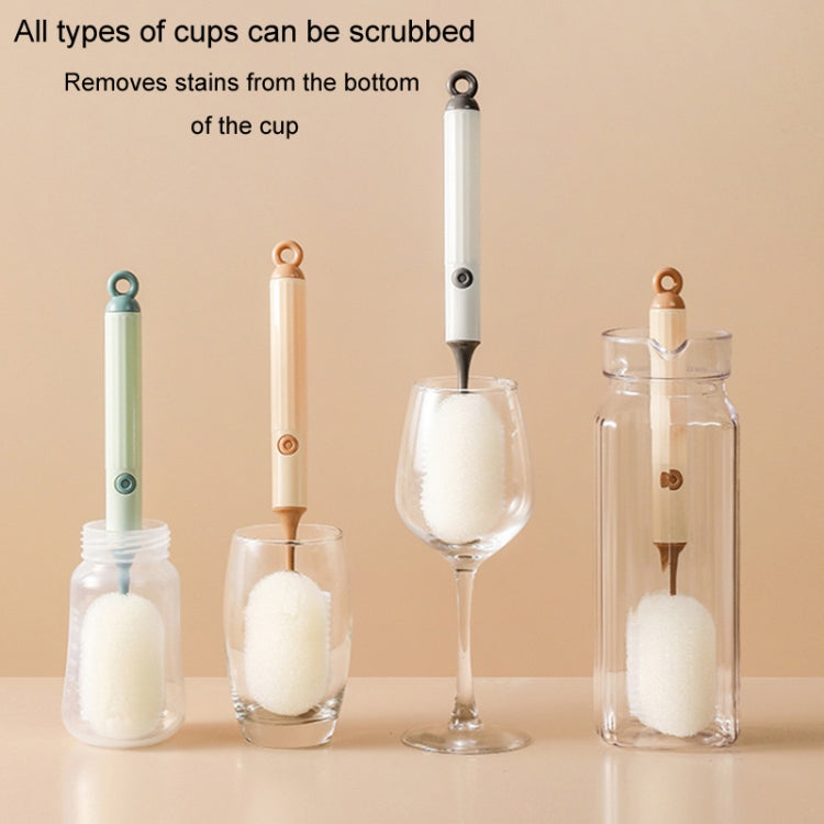 Removable Double Cleaning Cup Brush Sponge Long Handle Wine Glass Thermos Bottle Brush(Gray)