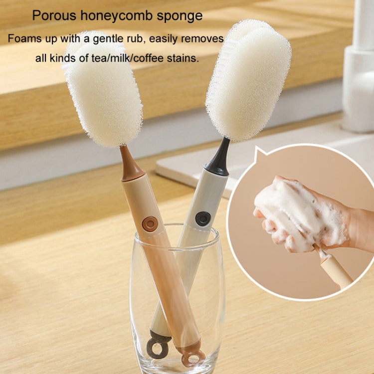 Removable Double Cleaning Cup Brush Sponge Long Handle Wine Glass Thermos Bottle Brush(Green)
