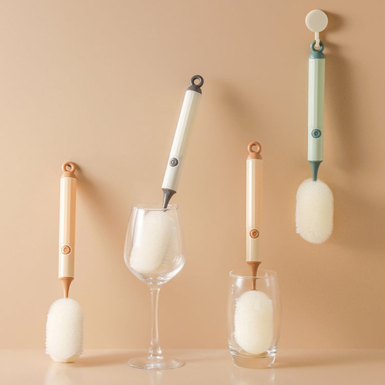 Removable Double Cleaning Cup Brush Sponge Long Handle Wine Glass Thermos Bottle Brush(Gray)