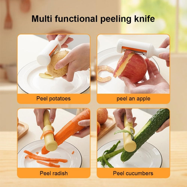 2 In 1  Peeler With Cleaning Brush Household Fruit Potato Vegetable Peeler(Yellow)