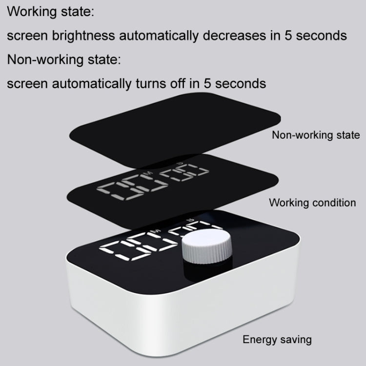 YS LED Rotating Timer IlSent Kitchen Time Manager(White)