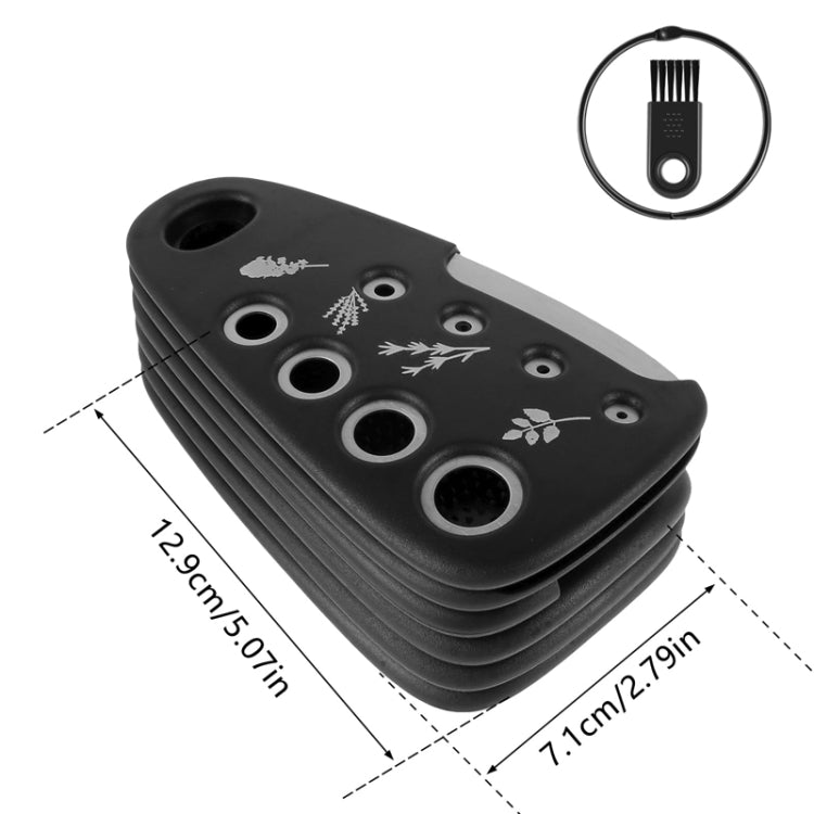 6 In 1 Stackable Kitchen Gadgets Melon Peeler Herb Chopper Garlic Grater Can Opener Pizza Cutter(Black)