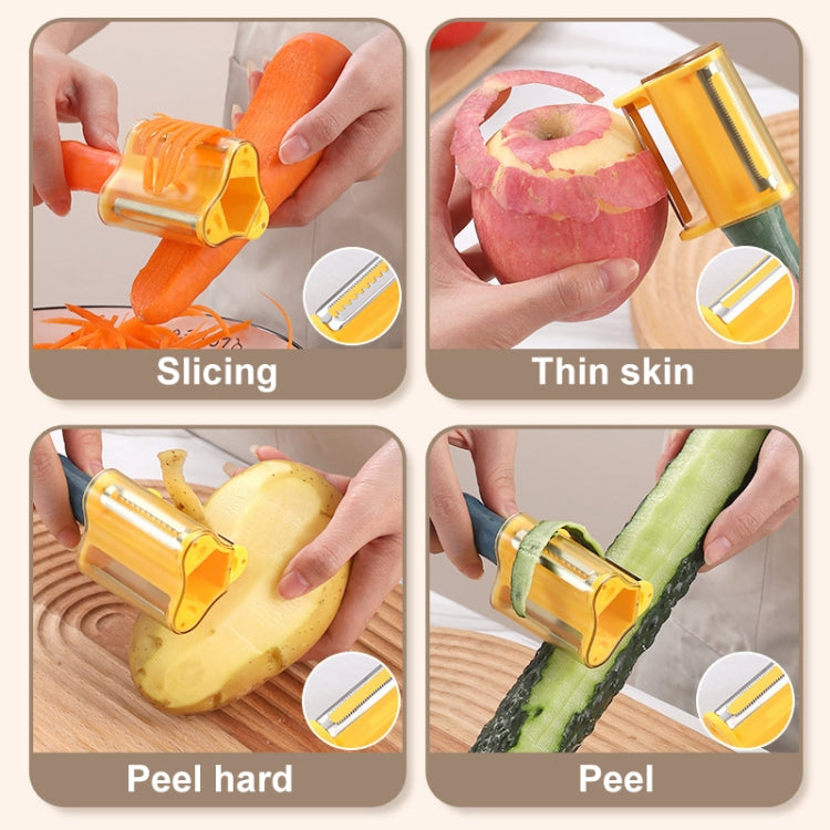 3-in-1 Household Kitchen Vegetable and Fruit Stainless Steel Peeling Knife(Orange)
