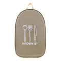 Outdoor Camping Kitchen Utensils Portable Storage Bag Picnic Flatware Supplies(Khaki)