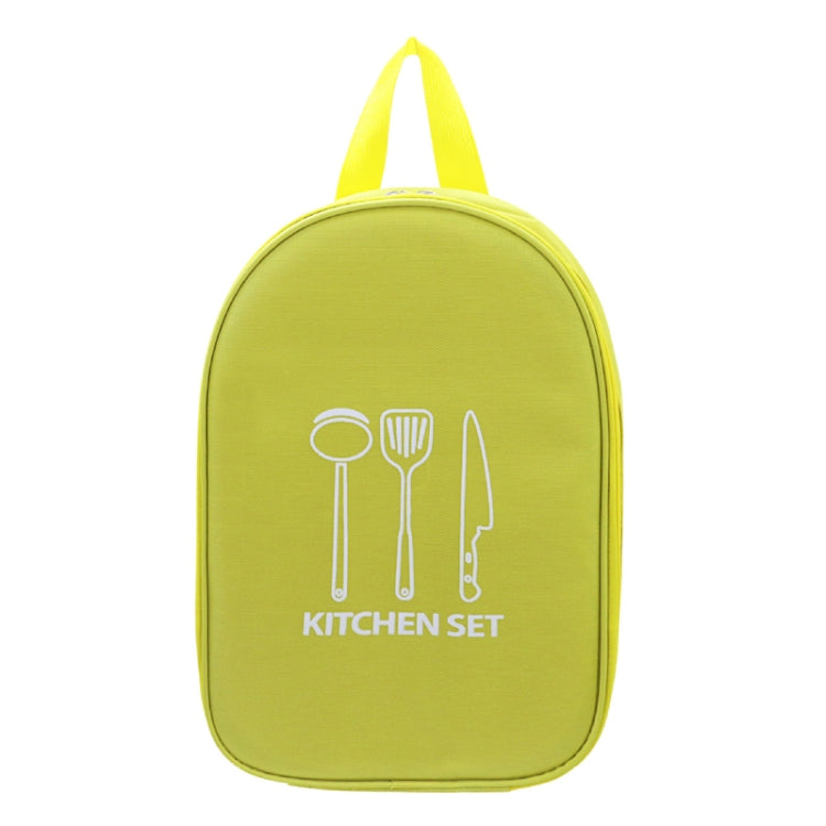 Outdoor Camping Kitchen Utensils Portable Storage Bag Picnic Flatware Supplies(Green)