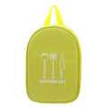 Outdoor Camping Kitchen Utensils Portable Storage Bag Picnic Flatware Supplies(Green)