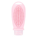 100ml 2 In1 Travel Dispenser Bottle Silicone Portable Massage Brush Shampoo Lotion Divider Bottle(Light Pink)
