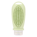 100ml 2 In1 Travel Dispenser Bottle Silicone Portable Massage Brush Shampoo Lotion Divider Bottle(Light Green)