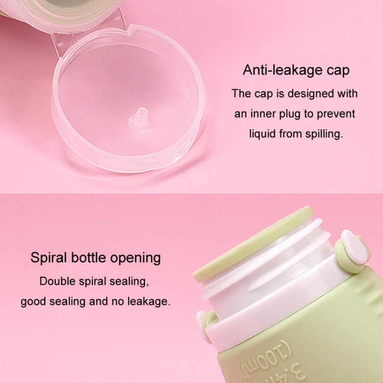 100ml 2 In1 Travel Dispenser Bottle Silicone Portable Massage Brush Shampoo Lotion Divider Bottle(Light Gray)