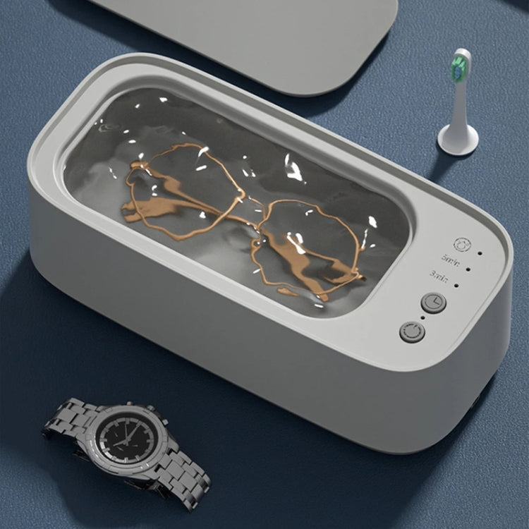 Electrical Ultrasonic Cleaner 3-speed Timing Jewelry Watches Braces Eyeglasses Cleaning Device(White)