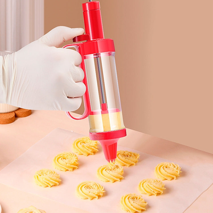 Cookie Biscuit Mold Decorator Set Baking Decoration Nozzle Tools(Red)