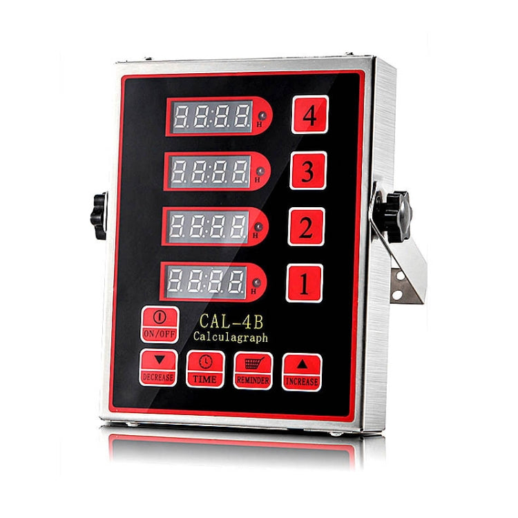 4 Channels Commercial Kitchen Timer With Loud Alarm Adjustable Cooking Reminder, Size: AU Plug(Red)
