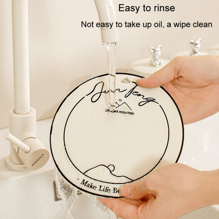 Anti-scald Table Heat Insulation Mat Coaster Simple Lines Greaseproof Non-slip Dinner Plate Pad(Pine Tree)